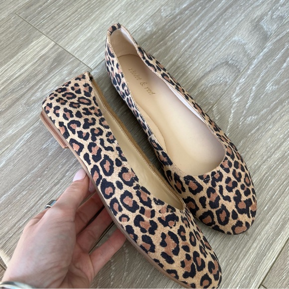 Leather Leopard Ballet Flats 6 New - Picture 2 of 5